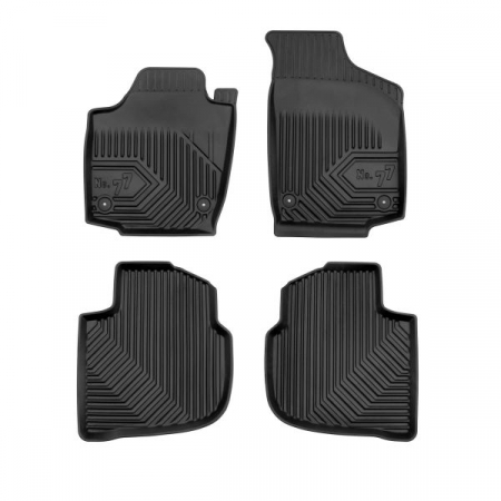 Covorase auto - Set covorase cauciuc 4 piese No. 77, fata/spate negru, potrivit SEAT TOLEDO IV; SKODA RAPID 07.12-