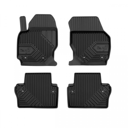 Covorase auto - Set covorase cauciuc 4 piese No. 77, fata/spate negru, potrivit VOLVO V70 III, XC70 II 04.07-12.16