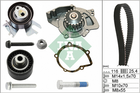 Distributie - Set distributie cu pompa apa CITROEN C4 GRAND PICASSO I, C4 II, C4 PICASSO I, C5 III, C8, DS4, DS5, JUMPY; FIAT SCUDO; FORD C-MAX II, FOCUS III, GALAXY, GRAND C-MAX 2.0D/2.0DH dupa 2006