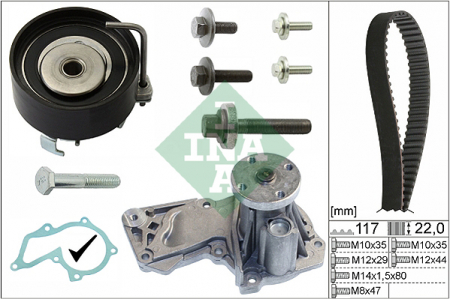 Distributie - Set distributie cu pompa apa VOLVO C30, S40 II, V50; FORD B-MAX, C-MAX, C-MAX II, ECOSPORT, FIESTA V, FIESTA VI, FOCUS C-MAX, FOCUS II, FOCUS III, FUSION, GRAND C-MAX 1.2-1.6LPG dupa 2001