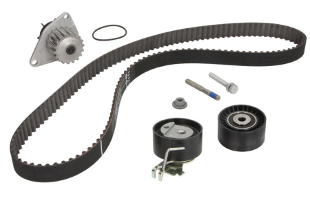 Distributie - Set distributie cu role 2 set set potrivit CITROEN C2, C3 I, C4, C4 I; PEUGEOT 1007, 206, 207, 307 1.4 dupa 2003 (curea + intinzator + pompa apa)