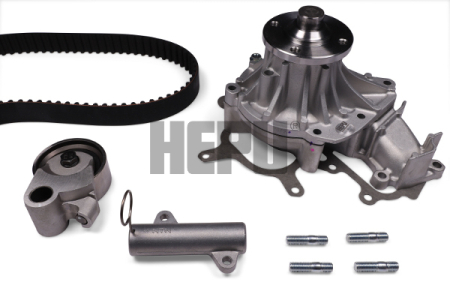 Distributie - Set distributie cu rulouri potrivit TOYOTA DYNA, FORTUNER, HIACE IV, HIACE V, HILUX VI, HILUX VII, LAND CRUISER PRADO 2.5D/3.0D dupa 2001 (curea + intinzator + pompa apa)