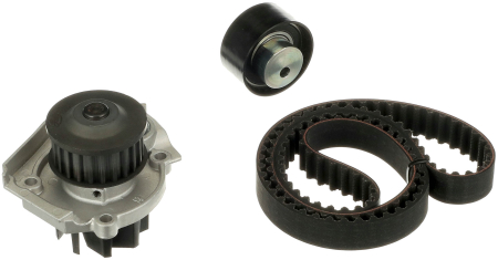 Distributie - Set distributie potrivit ABARTH 124 SPIDER, 500 / 595 / 695, 500C / 595C / 695C; FIAT 124 SPIDER; JEEP COMPASS 1.4 dupa 2008 (curea + intinzator + pompa apa)