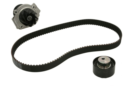 Distributie - Set distributie potrivit ABARTH 124 SPIDER, 500 / 595 / 695, 500C / 595C / 695C, GRANDE PUNTO, PUNTO, PUNTO EVO; ALFA ROMEO GIULIETTA 1.1-3.0D dupa 1997 (curea + intinzator + pompa apa)