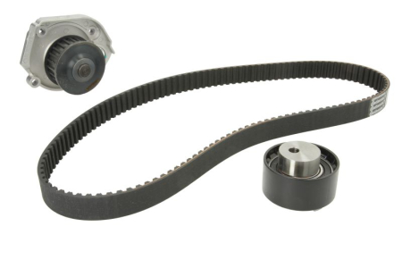 Distributie - Set distributie potrivit ABARTH 124 SPIDER, 500 / 595 / 695, 500C / 595C / 695C, GRANDE PUNTO, PUNTO, PUNTO EVO; ALFA ROMEO GIULIETTA 1.2-3.0D dupa 1997 (curea + intinzator + pompa apa)