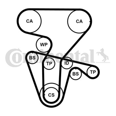 Set distributie potrivit ALFA ROMEO 147, 156, GT, GTV, SPIDER; FIAT COUPE; LANCIA DEDRA, DELTA II, LYBRA 1.8/2.0 1996-2010 (curea + intinzator + pompa apa) [2]