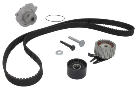 Distributie - Set distributie potrivit ALFA ROMEO 145, 146, 147, 156, 159; FIAT BRAVA, BRAVO I, BRAVO II, DOBLO, DOBLO/MINIVAN, IDEA, MAREA 1.6D/1.9D/2.4D dupa 1997 (curea + intinzator + pompa apa)
