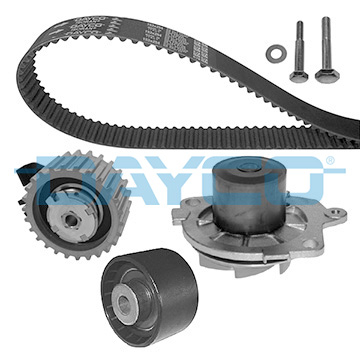 Set distributie potrivit ALFA ROMEO 145, 146, 147, 156, 159; FIAT BRAVA, BRAVO I, BRAVO II, DOBLO, DOBLO/MINIVAN, IDEA, MAREA, MULTIPLA 1.9D/2.4D dupa 1996 (curea + intinzator + pompa apa) [1]