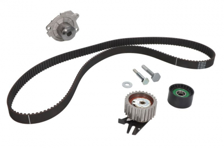 Distributie - Set distributie (curea + intinzator + Pompa apa) potrivit ALFA ROMEO 145, 146, 147, 156, 159; FIAT BRAVA, BRAVO I, BRAVO II, DOBLO, DOBLO/MINIVAN, IDEA, MAREA, MULTIPLA 1.9D/2.4D 09.96-