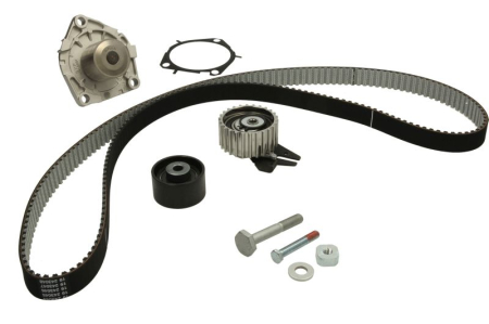 Distributie - Set distributie potrivit ALFA ROMEO 147, 156, 159, BRERA, GIULIETTA, GIULIETTA/HATCHBACK, GT, SPIDER; CADILLAC BLS; CHEVROLET MALIBU 1.9D/2.0D/2.4D dupa 2001 (curea + intinzator + pompa apa)