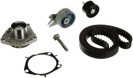 Set distributie potrivit ALFA ROMEO 147, 156, 159, BRERA, GIULIETTA, GIULIETTA/HATCHBACK, GT, SPIDER; CADILLAC BLS; CHEVROLET MALIBU 1.9D/2.0D/2.4D dupa 2001 (curea + intinzator + pompa apa) [1]