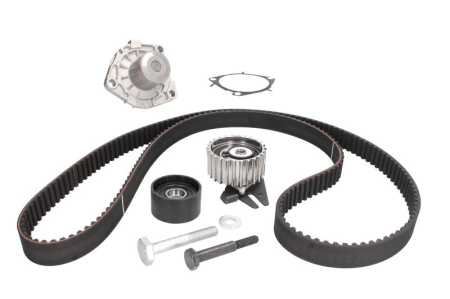 Distributie - Set distributie potrivit ALFA ROMEO 147, 156, 159, BRERA, GIULIETTA, GIULIETTA/HATCHBACK, GT, SPIDER; CADILLAC BLS; CHEVROLET MALIBU 1.9D/2.0D/2.4D dupa 2001 (curea + intinzator + pompa apa)