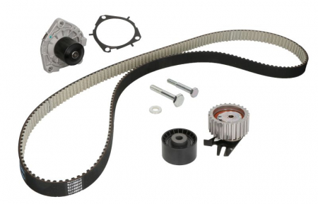 Distributie - Set distributie (curea + intinzator + Pompa apa) potrivit ALFA ROMEO 147, 156, 159, BRERA, GIULIETTA, GIULIETTA/HATCHBACK, GT, SPIDER; FIAT 500X, BRAVO II, CROMA 1.9D/2.0D/2.4D 05.01-