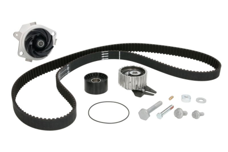 Distributie - Set distributie potrivit ALFA ROMEO 147, 156, 159; FIAT CROMA, CROMA/KOMBI, DOBLO, DOBLO/MINIVAN, GRANDE PUNTO, PUNTO, SEDICI 1.9D/2.4D dupa 1997 (curea + intinzator + pompa apa)