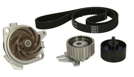 Distributie - Set distributie potrivit ALFA ROMEO 147, 156, GT, GTV, SPIDER; FIAT BARCHETTA, BRAVA, BRAVO I, COUPE, MAREA, PUNTO; LANCIA DELTA II 1.8/2.0 1995-2012 (curea + intinzator + pompa apa)