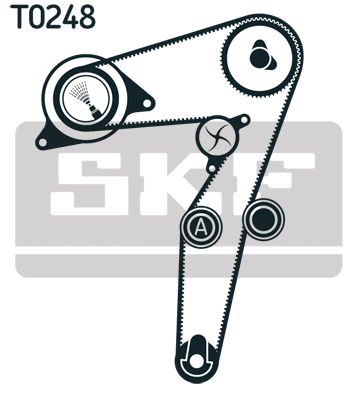 Set distributie potrivit ALFA ROMEO 147, 159, 166, BRERA, SPIDER; FIAT CROMA, DUCATO, FREEMONT; JEEP RENEGADE; LANCIA THESIS 1.9D/2.0D/2.4D dupa 2004 (curea + intinzator + pompa apa) [1]