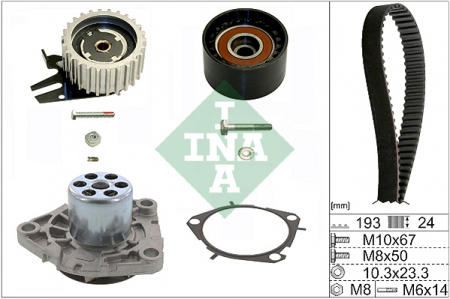 Set distributie potrivit ALFA ROMEO 147, 159, GIULIETTA, GT, MITO; FIAT 500L, 500X, BRAVO II, CROMA, DOBLO, DOBLO CARGO, DUCATO 1.6D/1.9D/2.0D dupa 2003 (curea + intinzator + Pompa apa) [2]
