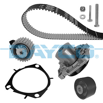 Set distributie (curea + intinzator + Pompa apa) potrivit ALFA ROMEO 147, 159, GT; FIAT CROMA, CROMA/KOMBI, DOBLO, DUCATO, FREEMONT, STILO; JEEP RENEGADE 1.9D/2.0D/2.4D 06.03- [2]