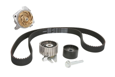 Distributie - Set distributie potrivit ALFA ROMEO 159, 4C, 4C SPIDER, BRERA, GIULIETTA, SPIDER; LANCIA DELTA III 1.8 2009-2020 (curea + intinzator + pompa apa)