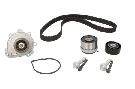 Distributie - Set distributie potrivit ALFA ROMEO 159; CHEVROLET AVEO, AVEO / KALOS, CRUZE, ORLANDO, TRAX; FIAT CROMA, STILO; OPEL ASTRA G 1.4-1.8LPG dupa 2000 (curea + intinzator + pompa apa)
