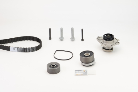 Set distributie potrivit ALFA ROMEO 159; CHEVROLET AVEO, AVEO / KALOS, CRUZE, ORLANDO, TRAX; FIAT CROMA, STILO; OPEL ASTRA G 1.4-1.8LPG dupa 2000 (curea + intinzator + pompa apa) [1]