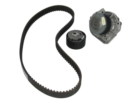 Distributie - Set distributie potrivit ALFA ROMEO GIULIETTA/HATCHBACK; AUDI A6 C7; FIAT 500, 500 C, 500L, BRAVA, BRAVO I, BRAVO II, FIORINO 1.2-3.0D dupa 1997 (curea + intinzator + pompa apa)