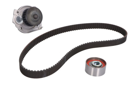 Distributie - Set distributie potrivit ALFA ROMEO GIULIETTA/HATCHBACK; AUDI A6 C7; FIAT 500, 500L, FIORINO, FIORINO/MINIVAN, GRANDE PUNTO, LINEA, PANDA 1.1-3.0D dupa 2003 (curea + intinzator + pompa apa)