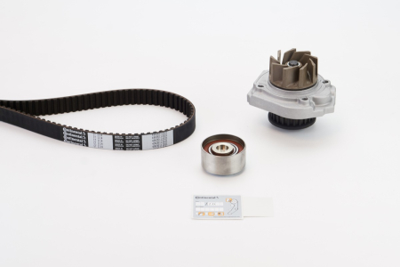 Set distributie potrivit ALFA ROMEO GIULIETTA/HATCHBACK; AUDI A6 C7; FIAT 500, 500L, FIORINO, GRANDE PUNTO, LINEA, PANDA, PANDA/HATCHBACK 1.1-3.0D dupa 2003 (curea + intinzator + pompa apa) [1]