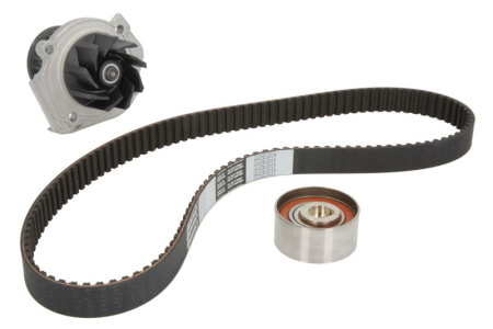 Distributie - Set distributie potrivit ALFA ROMEO GIULIETTA/HATCHBACK; AUDI A6 C7; FIAT 500, 500L, FIORINO, GRANDE PUNTO, LINEA, PANDA, PANDA/HATCHBACK 1.1-3.0D dupa 2003 (curea + intinzator + pompa apa)