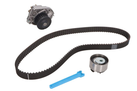 Distributie - Set distributie potrivit ALFA ROMEO MITO; AUDI A6 C7; FIAT 500, 500 C, 500L, DOBLO, DOBLO/MINIVAN, FIORINO, FIORINO/MINIVAN, GRANDE PUNTO 1.0H-3.0D dupa 1993 (curea + intinzator + pompa apa)