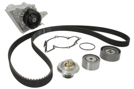 Distributie - Set distributie potrivit AUDI 100 C4, 80 B4, A4 B5, A6 C4, A8 D2, CABRIOLET B3, COUPE B3 2.6/2.8 1990-2001 (curea + intinzator + pompa apa)