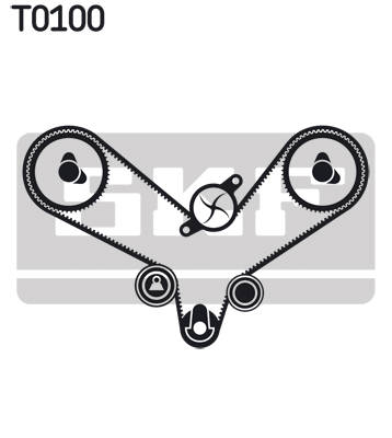 Set distributie potrivit AUDI 80 B4, A4 B5, A6 C4, A6 C5, A8 D2, CABRIOLET B3, COUPE B3 2.4-2.8 1991-2005 (curea + intinzator + pompa apa) [2]