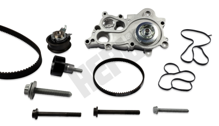 Distributie - Set distributie potrivit AUDI A1, A1 CITY CARVER, A3, A5, Q2, Q3; SEAT ARONA, ATECA, IBIZA IV, IBIZA IV SC, IBIZA IV ST, IBIZA V, LEON 1.0-Electric dupa 2011 (curea + intinzator + pompa apa)