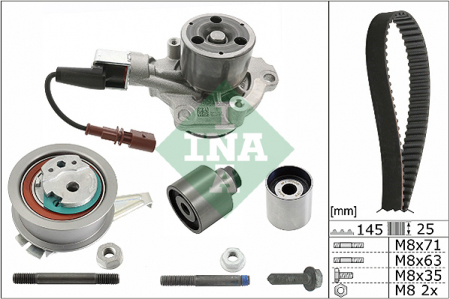 Set distributie potrivit AUDI A1, A3, A4 ALLROAD B8, A4 ALLROAD B9, A4 B8, A4 B9, A5, A6 C7, Q2, Q3, Q5, TT; SEAT ALHAMBRA, ARONA 1.6D/2.0D/2.0DH dupa 2007 (curea + intinzator + Pompa apa) [2]