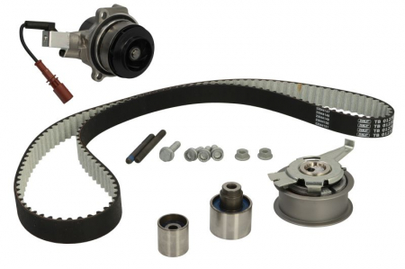 Set distributie (curea + intinzator + Pompa apa) potrivit AUDI A1, A3, A4 ALLROAD B8, A4 ALLROAD B9, A4 B8, A4 B9, A5, A6 C7, Q2, Q3, Q5, TT; SEAT ALHAMBRA, ARONA, ATECA 1.4-2.0DH 09.96- [1]