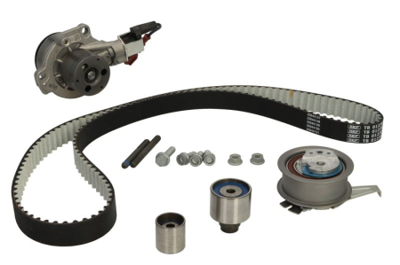 Distributie - Set distributie potrivit AUDI A1, A3, A4 ALLROAD B8, A4 ALLROAD B9, A4 B8, A4 B9, A5, A6 C7, Q2, Q3, Q5, TT; SEAT ALHAMBRA, ARONA, ATECA 1.4-2.0DH dupa 1996 (curea + intinzator + pompa apa)