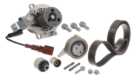 Set distributie potrivit AUDI A1, A3, A4 ALLROAD B8, A4 ALLROAD B9, A4 B8, A4 B9, A5, A6 C7, Q2, Q3, Q5, TT; SEAT ALHAMBRA, ARONA, ATECA 1.4-2.0DH dupa 1996 (curea + intinzator + pompa apa) [1]