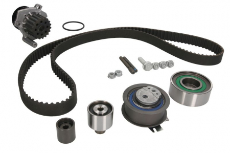 Distributie - Set distributie (curea + intinzator + Pompa apa) potrivit AUDI A1, A3, A4 ALLROAD B8, A4 B8, A5, A6 C7, Q3, Q5, TT; SEAT ALHAMBRA, ALTEA, ALTEA XL, EXEO, EXEO ST, IBIZA IV 1.2-2.0D 02.04-
