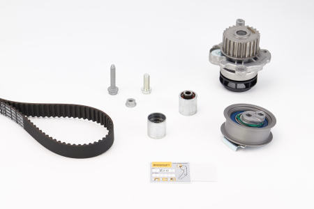 Set distributie potrivit AUDI A1, A3, A4 B6, A4 B7, A6 C6, TT; SEAT ALTEA, ALTEA XL, EXEO, EXEO ST, LEON, TOLEDO III; SKODA OCTAVIA II 2.0 2002-2017 (curea + intinzator + pompa apa) [1]