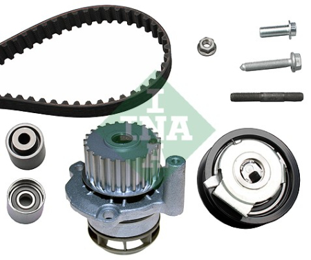 Set distributie potrivit AUDI A1, A3, A4 B6, A4 B7, A6 C6, TT; SEAT ALTEA, ALTEA XL, EXEO, EXEO ST, LEON, TOLEDO III; SKODA OCTAVIA II 2.0 2002-2017 (curea + intinzator + pompa apa) [1]