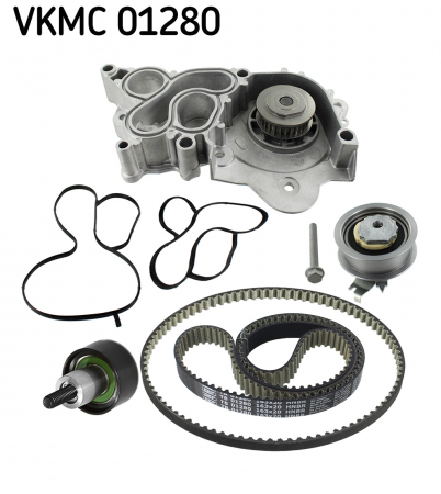 Set distributie potrivit AUDI A1, A3, A4 B9, A5, Q2, Q3; CUPRA FORMENTOR, LEON, LEON SPORTSTOURER; SEAT ALHAMBRA, ARONA, ATECA, IBIZA IV 1.0-1.6 dupa 2011 (curea + intinzator + Pompa apa) [1]