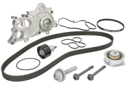 Distributie - Set distributie potrivit AUDI A1, A3, A4 B9, A5, Q2, Q3; CUPRA FORMENTOR, LEON, LEON SPORTSTOURER; SEAT ALHAMBRA, IBIZA IV, IBIZA IV SC 1.0-1.6 dupa 2011 (curea + intinzator + pompa apa)