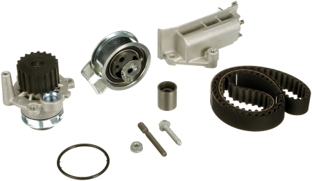 Set distributie potrivit AUDI A2, A3; FORD GALAXY I; SEAT ALHAMBRA, ALTEA, ALTEA XL, AROSA, CORDOBA, IBIZA III, IBIZA IV, IBIZA IV SC 1.2D-2.0D dupa 1999 (curea + intinzator + pompa apa) [1]