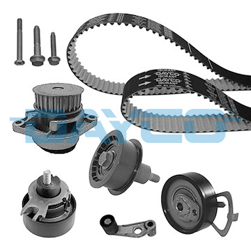 Distributie - Set distributie potrivit AUDI A2; SEAT ALTEA, ALTEA XL, AROSA, CORDOBA, IBIZA II, IBIZA III, IBIZA IV, IBIZA IV SC, IBIZA IV ST 1.4/1.4LPG 1996-2015 (curea + intinzator + pompa apa)