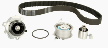 Distributie - Set distributie potrivit AUDI A2; SEAT AROSA, IBIZA III; VW JETTA III, LUPO I, POLO IV 1.2D/1.4D/1.9D 1999-2010 (curea + intinzator + pompa apa)