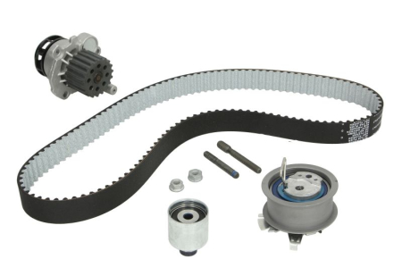 Distributie - Set distributie potrivit AUDI A2; SEAT AROSA, IBIZA III; VW JETTA III, LUPO I, POLO IV 1.2D/1.4D/1.9D dupa 1999 (curea + intinzator + pompa apa)