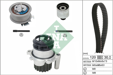 Set distributie potrivit AUDI A2; SEAT AROSA, IBIZA III; VW JETTA III, LUPO I, POLO IV 1.2D/1.4D/1.9D dupa 1999 (curea + intinzator + pompa apa) [1]