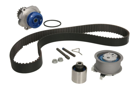 Distributie - Set distributie potrivit AUDI A2; SEAT AROSA, IBIZA III; VW JETTA III, LUPO I, POLO IV 1.2D/1.4D/1.9D dupa 1999 (curea + intinzator + pompa apa)