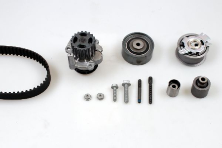 Distributie - Set distributie potrivit AUDI A3, A4 ALLROAD B8, A4 B7, A4 B8, A5, A6 C6, Q5, TT; SEAT ALTEA, ALTEA XL, EXEO, EXEO ST; SKODA OCTAVIA II 2.0D 2003-2018 (curea + intinzator + pompa apa)