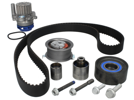 Distributie - Set distributie potrivit AUDI A3, A4 ALLROAD B8, A4 B8, A5, A6 C6, Q5, TT; SEAT ALTEA, ALTEA XL, EXEO, EXEO ST, LEON, TOLEDO III 2.0D 2003-2018 (curea + intinzator + pompa apa)